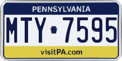 PA license plate MTY7595