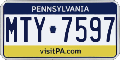PA license plate MTY7597