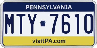 PA license plate MTY7610