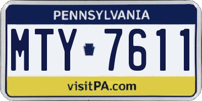 PA license plate MTY7611