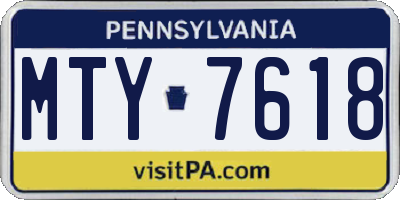 PA license plate MTY7618