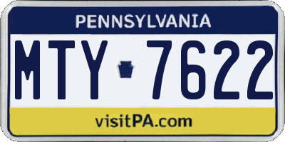 PA license plate MTY7622