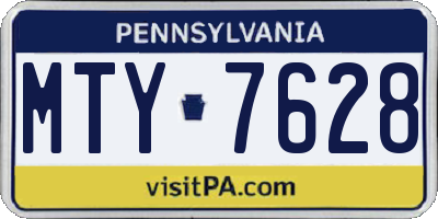 PA license plate MTY7628