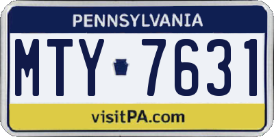 PA license plate MTY7631