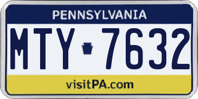 PA license plate MTY7632