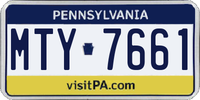 PA license plate MTY7661