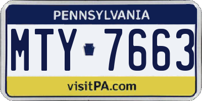 PA license plate MTY7663