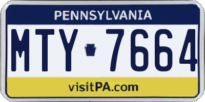 PA license plate MTY7664