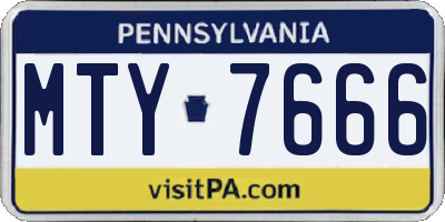 PA license plate MTY7666