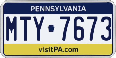PA license plate MTY7673