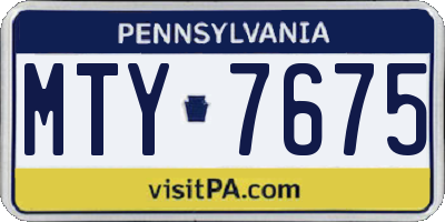 PA license plate MTY7675