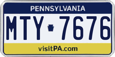 PA license plate MTY7676