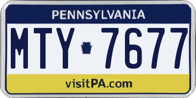 PA license plate MTY7677