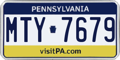 PA license plate MTY7679