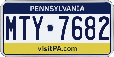 PA license plate MTY7682
