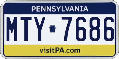 PA license plate MTY7686