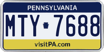 PA license plate MTY7688