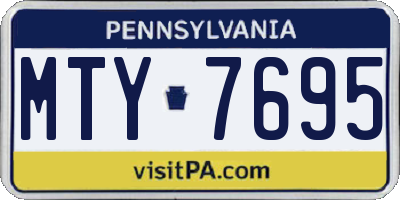 PA license plate MTY7695
