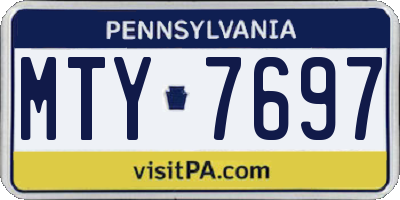 PA license plate MTY7697