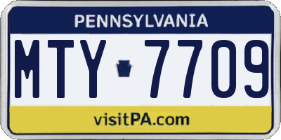 PA license plate MTY7709