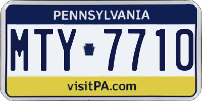PA license plate MTY7710