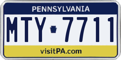 PA license plate MTY7711