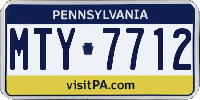 PA license plate MTY7712