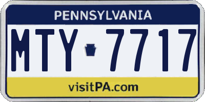 PA license plate MTY7717
