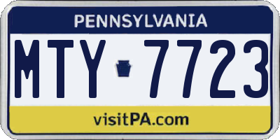 PA license plate MTY7723