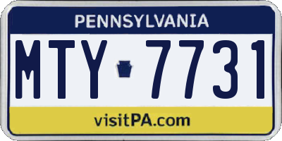 PA license plate MTY7731