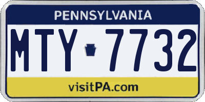 PA license plate MTY7732
