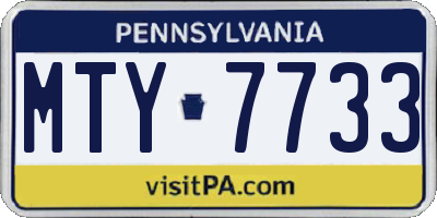 PA license plate MTY7733