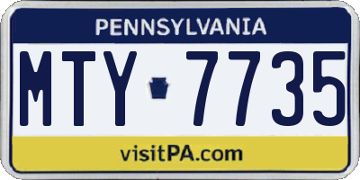 PA license plate MTY7735