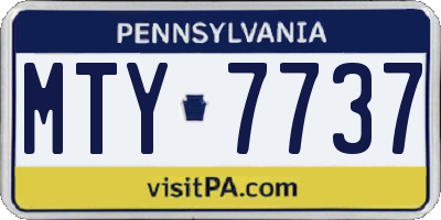 PA license plate MTY7737