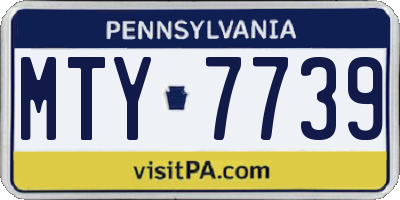 PA license plate MTY7739