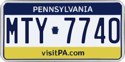 PA license plate MTY7740