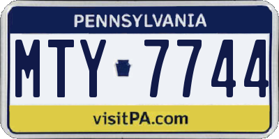 PA license plate MTY7744