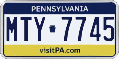 PA license plate MTY7745