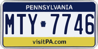 PA license plate MTY7746