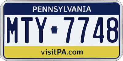 PA license plate MTY7748