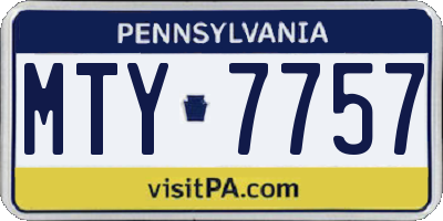 PA license plate MTY7757