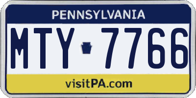 PA license plate MTY7766