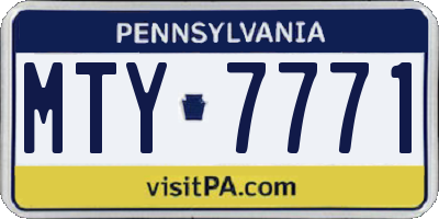 PA license plate MTY7771