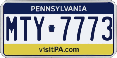 PA license plate MTY7773