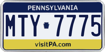 PA license plate MTY7775