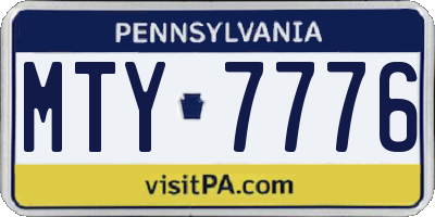 PA license plate MTY7776