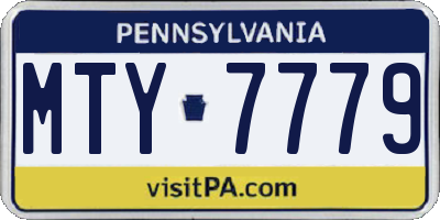 PA license plate MTY7779