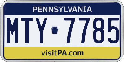 PA license plate MTY7785