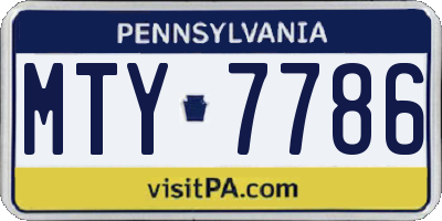 PA license plate MTY7786