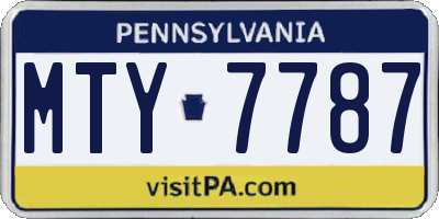 PA license plate MTY7787